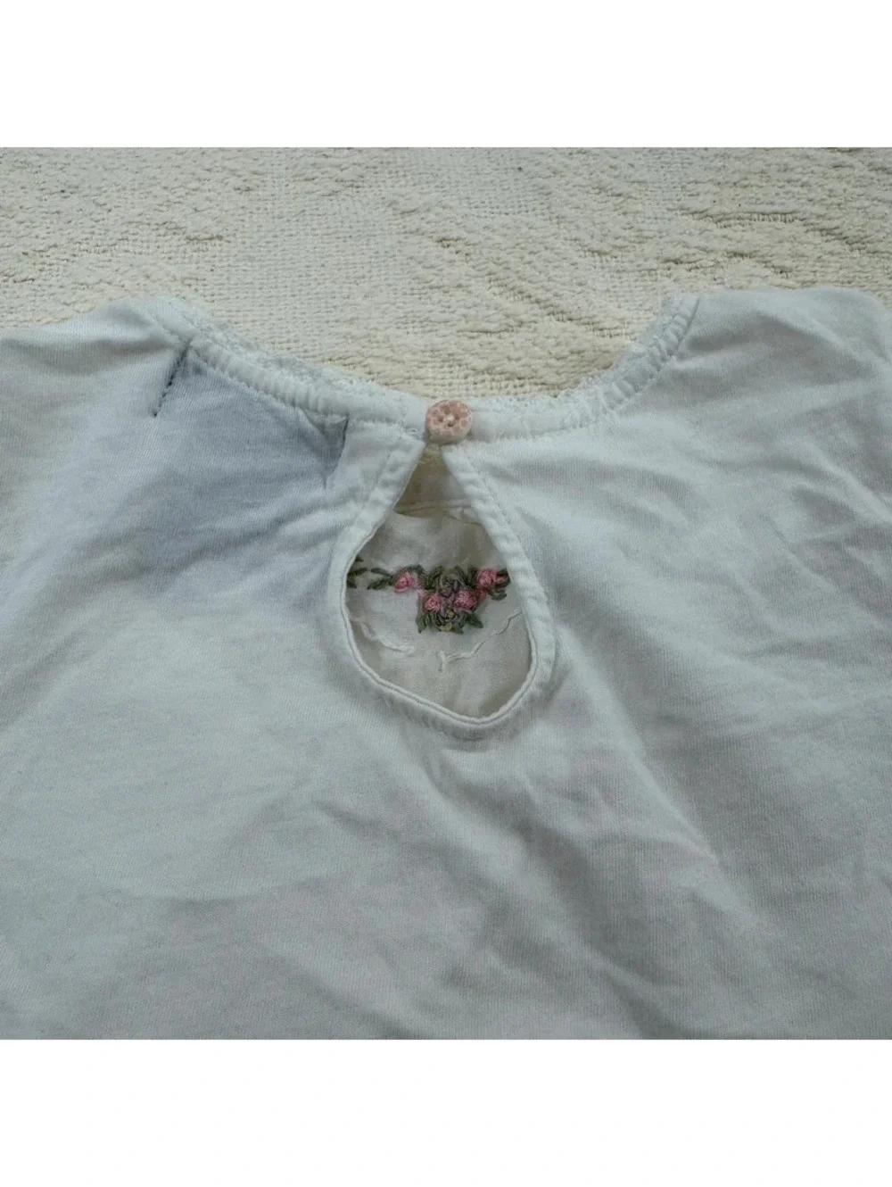Ralph Lauren 24M White Floral Embroidered Long Sleeve Top Cottagecore